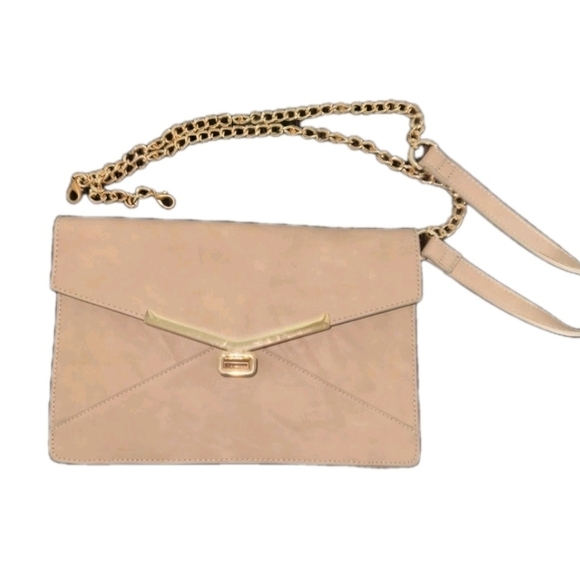 Urban Expressions Handbags - Urban Expressions Tan Crossbody Shoulder Purse Gold Chain Strap